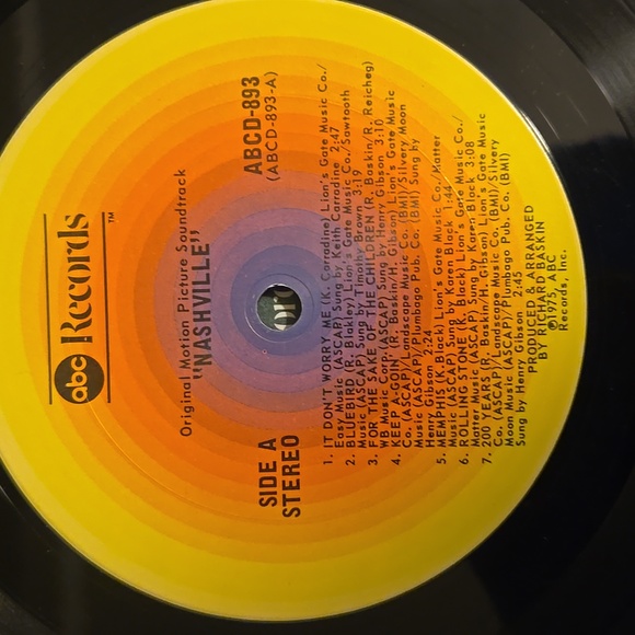 Vintage Nashville Film Soundtrack Vinyl ABC Records 1975 ABCD 893 - Picture 8 of 11